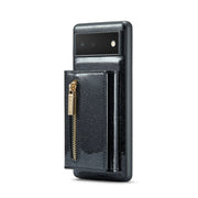 For Google Pixel 6 DG.MING M3 Series Glitter Powder Card Bag Leather Case(Black)