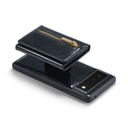 For Google Pixel 6 DG.MING M3 Series Glitter Powder Card Bag Leather Case(Black)