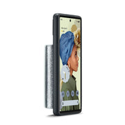 For Google Pixel 6 DG.MING M3 Series Glitter Powder Card Bag Leather Case(Silver)