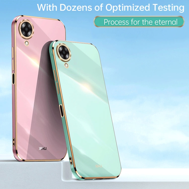 For OPPO A17k XINLI Straight 6D Plating Gold Edge TPU Phone Case(Hawthorn Red)