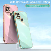 For Realme C21Y XINLI Straight 6D Plating Gold Edge TPU Phone Case(Black)