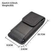 For 6.4-6.9 inch Universal Nylon Cloth Mobile Phone Waist Bag with Card Slot(Black)
