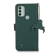 For Nokia C31 Genuine Leather Magnetic RFID Leather Phone Case(Green)