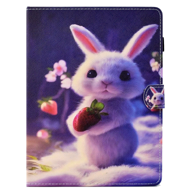 For 10 inch Tablet Electric Pressed TPU Leather Tablet Case(Strawberry Bunny)