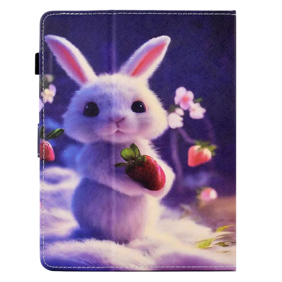For 10 inch Tablet Electric Pressed TPU Leather Tablet Case(Strawberry Bunny)