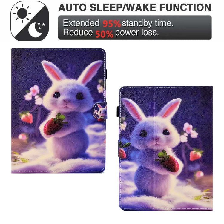 For 10 inch Tablet Electric Pressed TPU Leather Tablet Case(Strawberry Bunny)