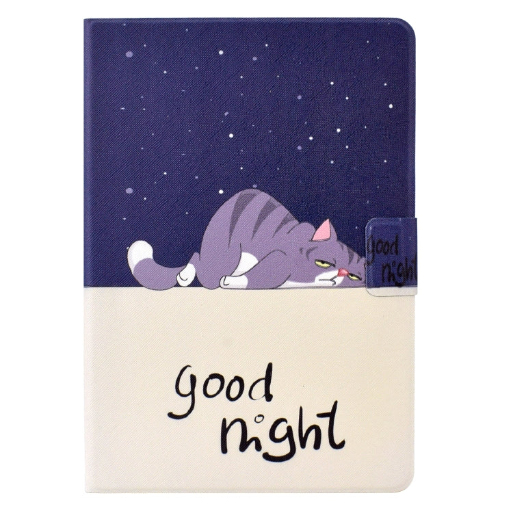 For Huawei MediaPad T5 Electric Pressed TPU Leather Tablet Case(Lazy Cat)