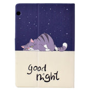For Huawei MediaPad T5 Electric Pressed TPU Leather Tablet Case(Lazy Cat)