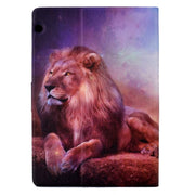 For Huawei MediaPad T5 Electric Pressed TPU Leather Tablet Case(Lion King)