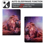 For Huawei MediaPad T5 Electric Pressed TPU Leather Tablet Case(Lion King)
