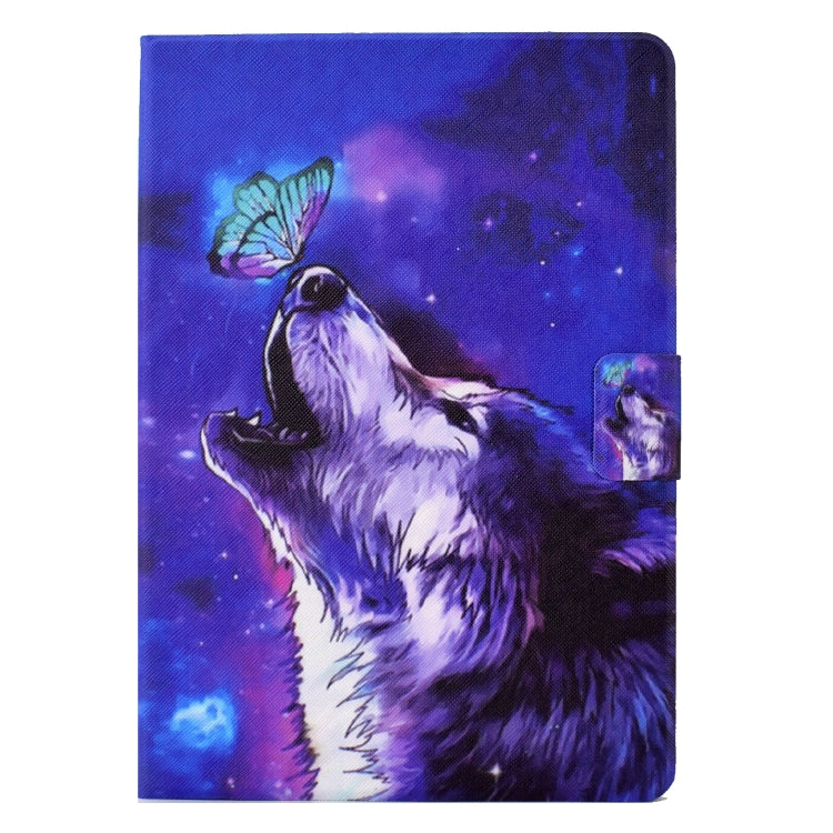For Huawei MediaPad T5 Electric Pressed TPU Leather Tablet Case(Butterfly Wolf)