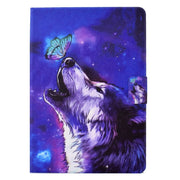 For Huawei MediaPad T5 Electric Pressed TPU Leather Tablet Case(Butterfly Wolf)