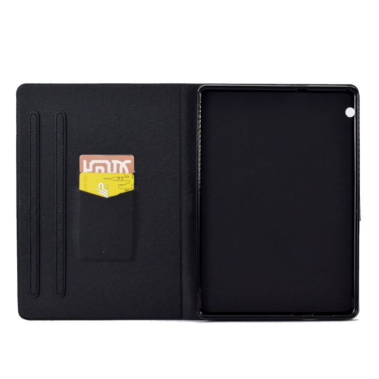 For Huawei MediaPad T5 Electric Pressed TPU Leather Tablet Case(Butterfly Wolf)