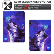 For Huawei MediaPad T5 Electric Pressed TPU Leather Tablet Case(Butterfly Wolf)
