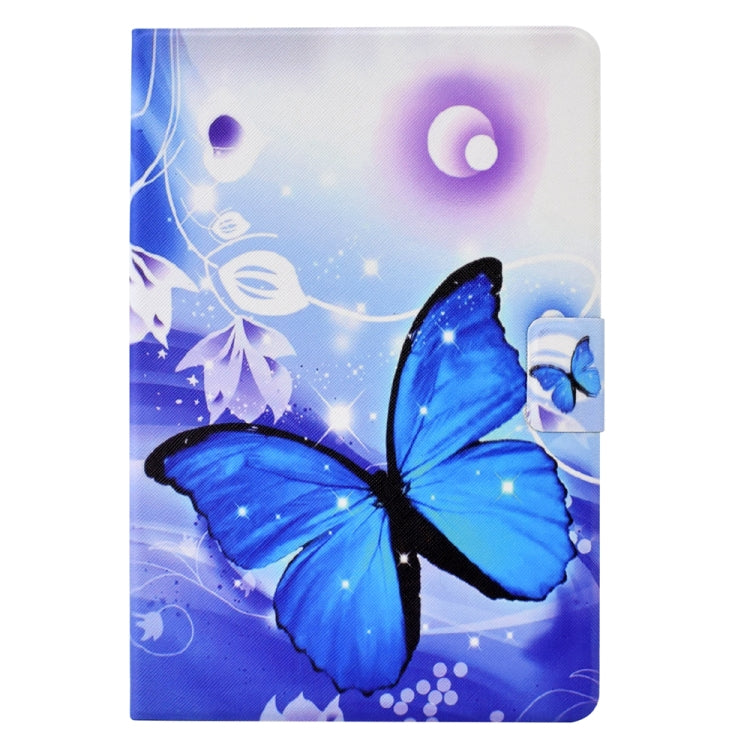 For Amazon Kindle Fire HD 10 2021 Electric Pressed TPU Smart Leather Tablet Case(Blue Butterfly)