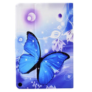 For Amazon Kindle Fire HD 10 2021 Electric Pressed TPU Smart Leather Tablet Case(Blue Butterfly)