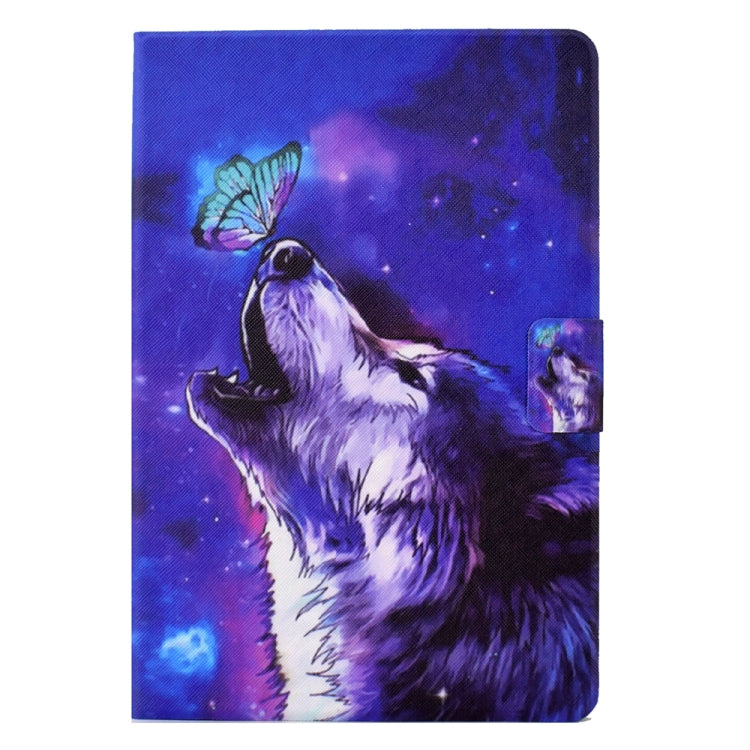 For Amazon Kindle Fire HD 10 2021 Electric Pressed TPU Smart Leather Tablet Case(Butterfly Wolf)