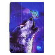 For Amazon Kindle Fire HD 10 2021 Electric Pressed TPU Smart Leather Tablet Case(Butterfly Wolf)