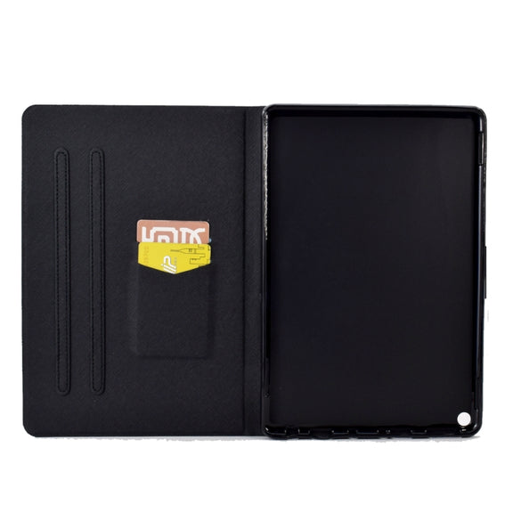 For Amazon Kindle Fire HD 10 2021 Electric Pressed TPU Smart Leather Tablet Case(Butterfly Wolf)