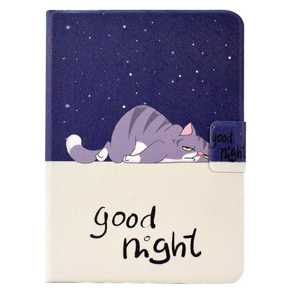 For Amazon Kindle Paperwhite 4/3/2/1 Electric Pressed TPU Smart Leather Tablet Case(Lazy Cat)