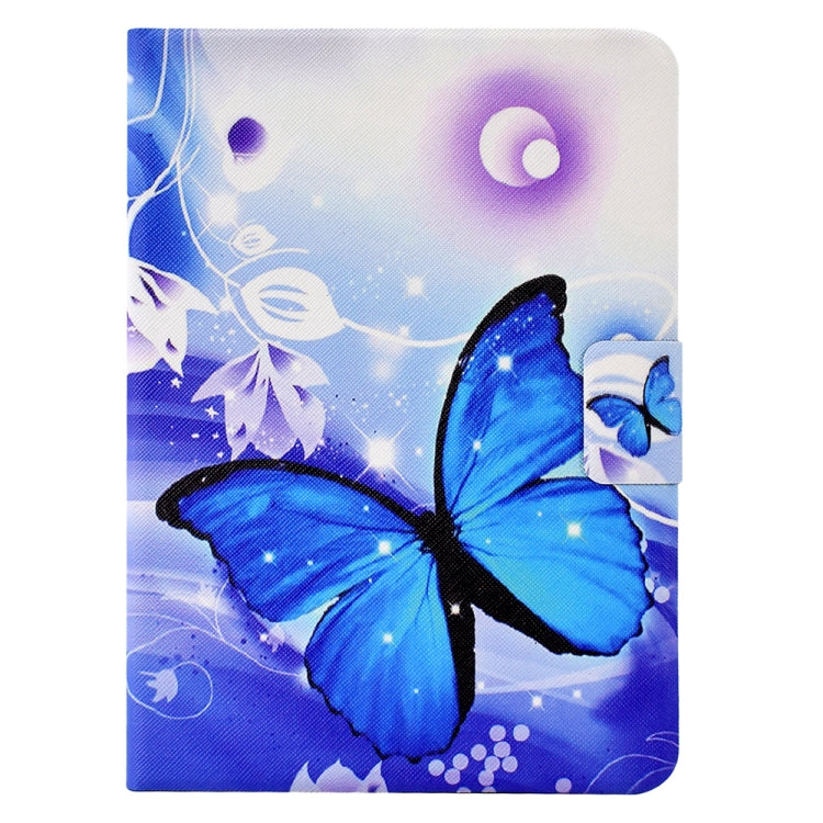 For Amazon Kindle Paperwhite 5 2021 Electric Pressed TPU Smart Leather Tablet Case(Blue Butterfly)