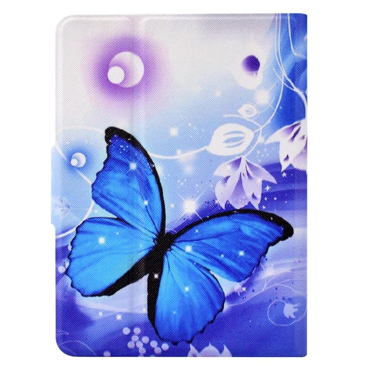 For Amazon Kindle Paperwhite 5 2021 Electric Pressed TPU Smart Leather Tablet Case(Blue Butterfly)