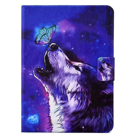 For Amazon Kindle Paperwhite 5 2021 Electric Pressed TPU Smart Leather Tablet Case(Butterfly Wolf)