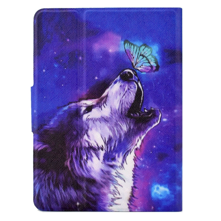 For Amazon Kindle Paperwhite 5 2021 Electric Pressed TPU Smart Leather Tablet Case(Butterfly Wolf)