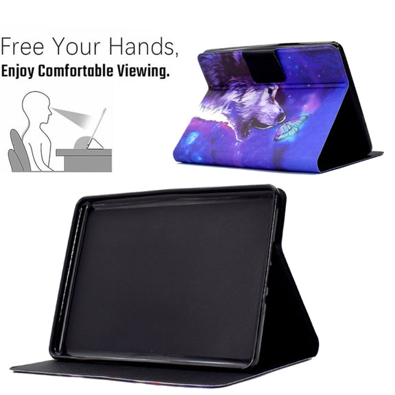 For Amazon Kindle Paperwhite 5 2021 Electric Pressed TPU Smart Leather Tablet Case(Butterfly Wolf)