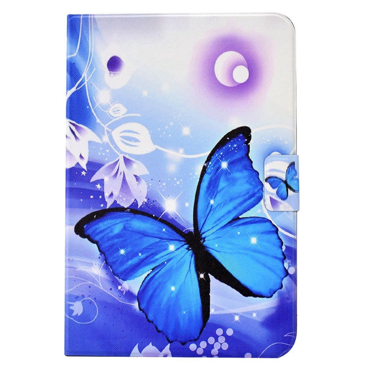 For Lenovo Tab M10 Plus 3rd Gen Electric Pressed TPU Smart Leather Tablet Case(Blue Butterfly)