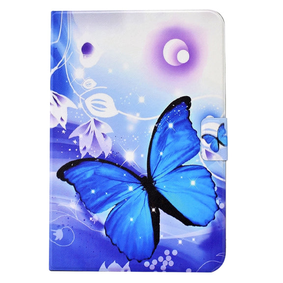 For Lenovo Tab M10 Plus 3rd Gen Electric Pressed TPU Smart Leather Tablet Case(Blue Butterfly)