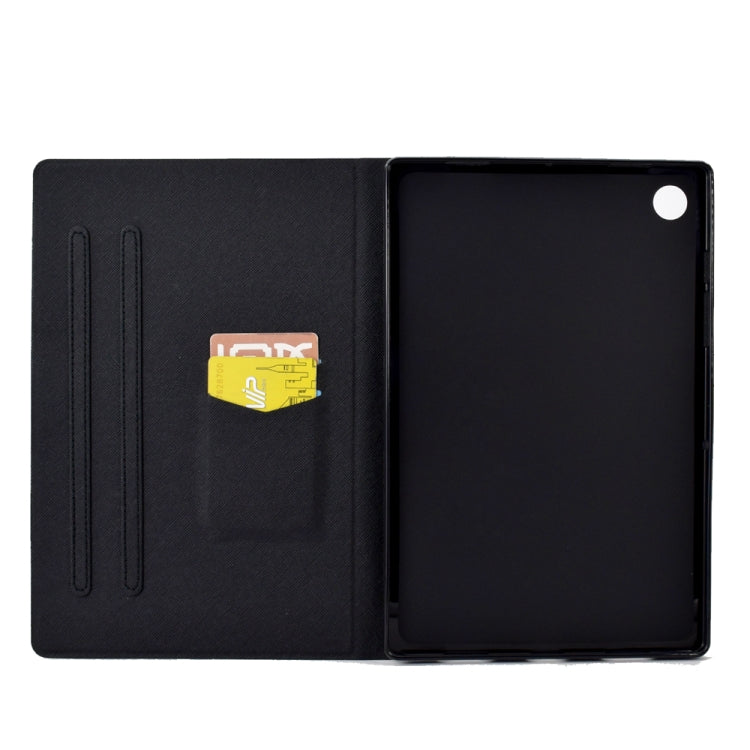 For Lenovo Tab M10 Plus 3rd Gen Electric Pressed TPU Smart Leather Tablet Case(Blue Butterfly)
