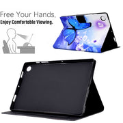 For Lenovo Tab M10 Plus 3rd Gen Electric Pressed TPU Smart Leather Tablet Case(Blue Butterfly)
