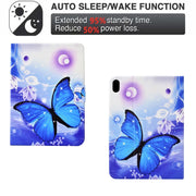 For Lenovo Tab P11 Electric Pressed TPU Smart Leather Tablet Case(Blue Butterfly)
