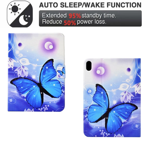 For Lenovo Tab P11 Electric Pressed TPU Smart Leather Tablet Case(Blue Butterfly)