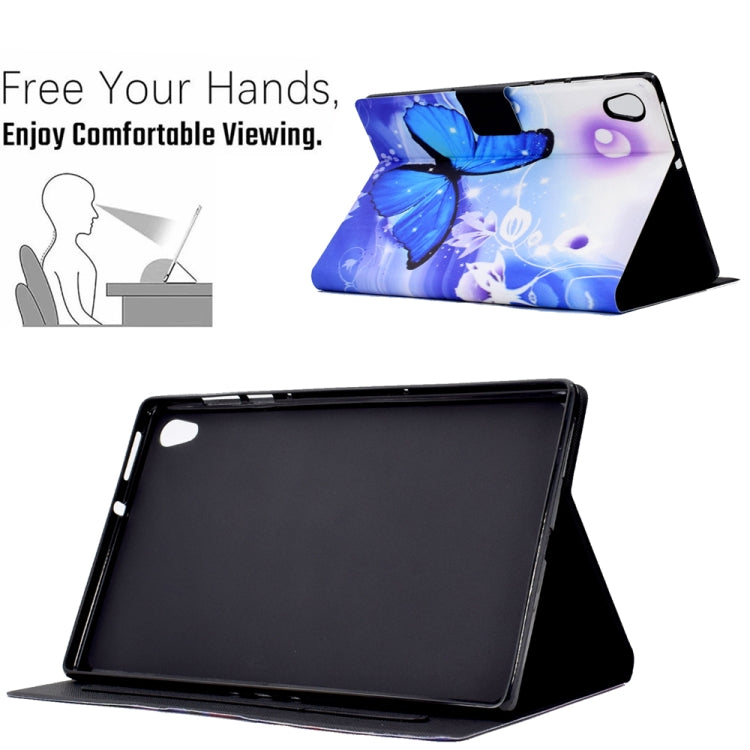 For Lenovo Tab M10 HD Gen 2 Electric Pressed TPU Smart Leather Tablet Case(Blue Butterfly)