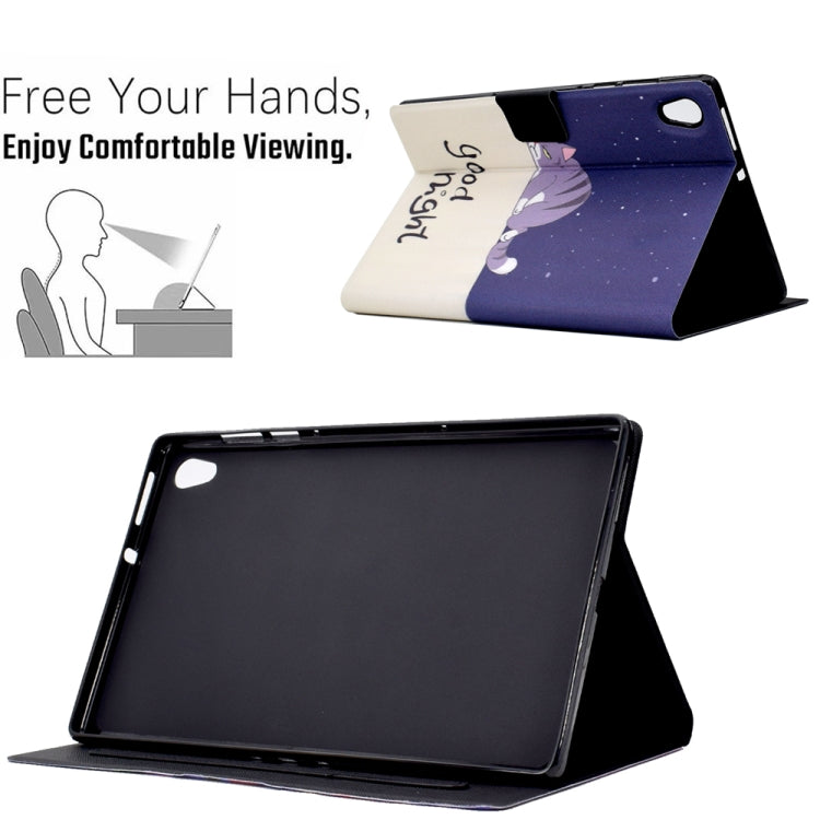 For Lenovo Tab M10 HD Gen 2 Electric Pressed TPU Smart Leather Tablet Case(Lazy Cat)