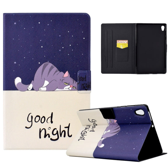 For Lenovo Tab M10 HD Gen 2 Electric Pressed TPU Smart Leather Tablet Case(Lazy Cat)