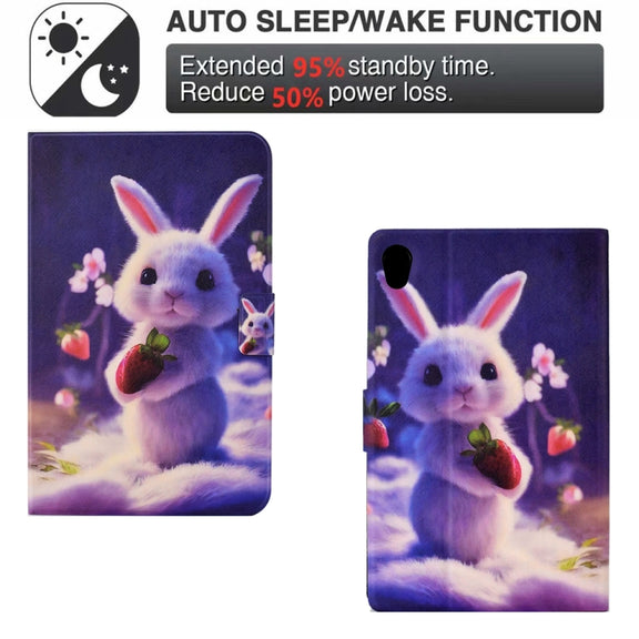 For Lenovo Tab M10 HD Gen 2 Electric Pressed TPU Smart Leather Tablet Case(Strawberry Bunny)