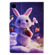 For Lenovo M10 Plus Electric Pressed TPU Smart Leather Tablet Case(Strawberry Bunny)