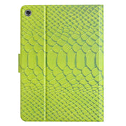 For Huawei MediaPad M5 lite 10.1 Solid Color Crocodile Texture Leather Smart Tablet Case(Green)