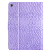 For Huawei MediaPad M5 lite 10.1 Solid Color Crocodile Texture Leather Smart Tablet Case(Purple)