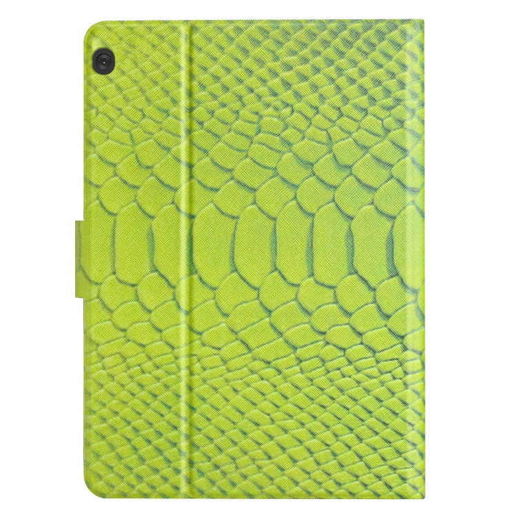 For Lenovo Tab M10 Solid Color Crocodile Texture Leather Smart Tablet Case(Green)
