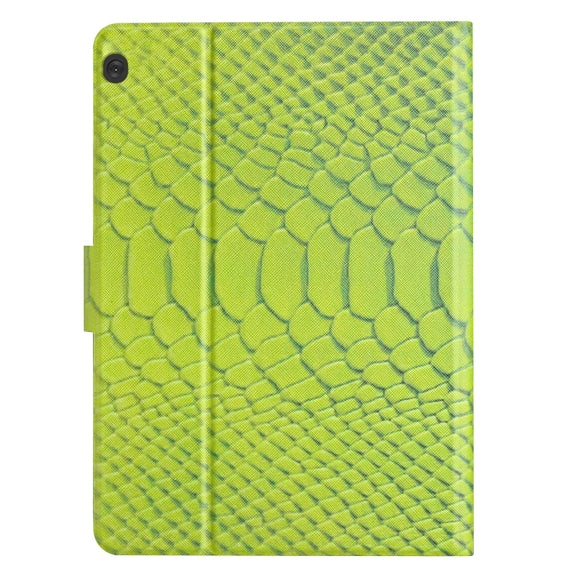 For Lenovo Tab M10 Solid Color Crocodile Texture Leather Smart Tablet Case(Green)