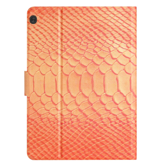 For Lenovo Tab M10 Solid Color Crocodile Texture Leather Smart Tablet Case(Orange)