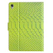 For Lenovo Tab M10 HD 2nd Gen Solid Color Crocodile Texture Leather Smart Tablet Case(Green)