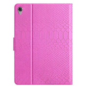 For Lenovo Tab M10 HD 2nd Gen Solid Color Crocodile Texture Leather Smart Tablet Case(Rose Red)