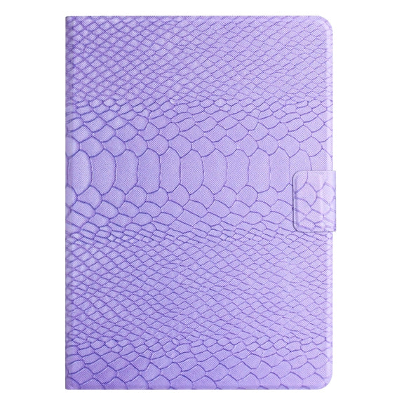 For Lenovo Tab M10 HD 2nd Gen Solid Color Crocodile Texture Leather Smart Tablet Case(Purple)