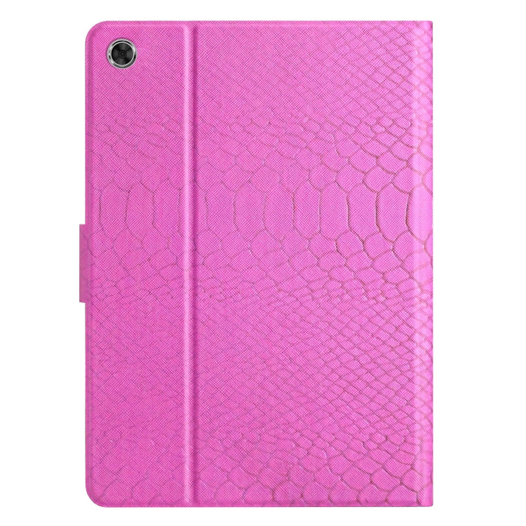 For Lenovo Tab M10 3rd Gen Solid Color Crocodile Texture Leather Smart Tablet Case(Rose Red)