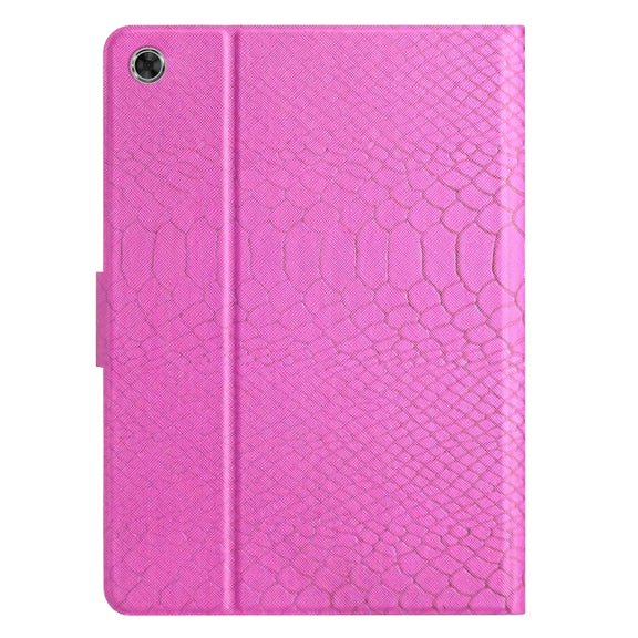 For Lenovo Tab M10 3rd Gen Solid Color Crocodile Texture Leather Smart Tablet Case(Rose Red)